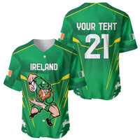 Ireland Rugby Custom Baseball Jersey Irish Warrior Mascot Go Shamrock