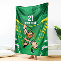 Ireland Rugby Custom Blanket Irish Warrior Mascot Go Shamrock