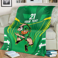 Ireland Rugby Custom Blanket Irish Warrior Mascot Go Shamrock