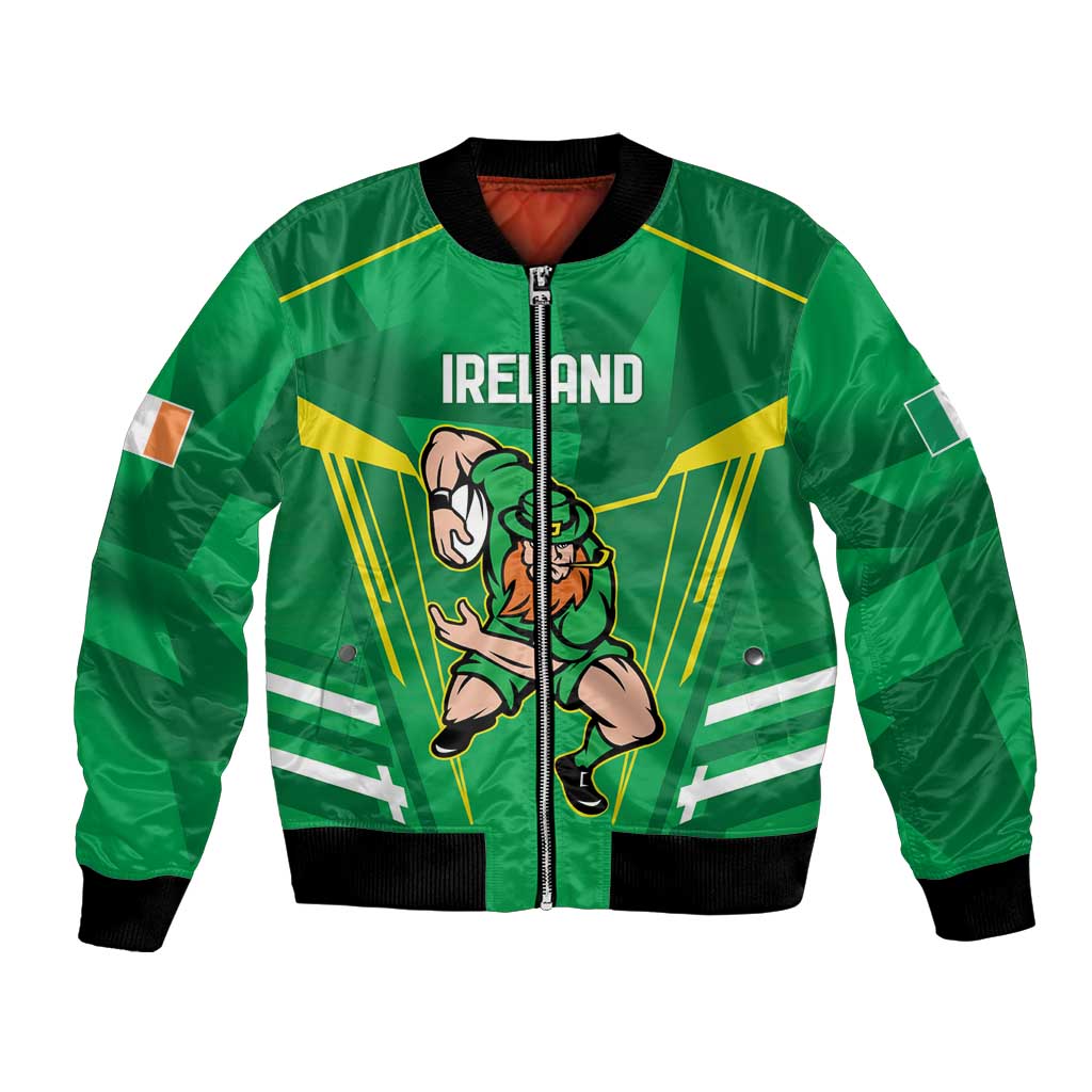 Ireland Rugby Custom Bomber Jacket Irish Warrior Mascot Go Shamrock