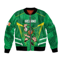 Ireland Rugby Custom Bomber Jacket Irish Warrior Mascot Go Shamrock