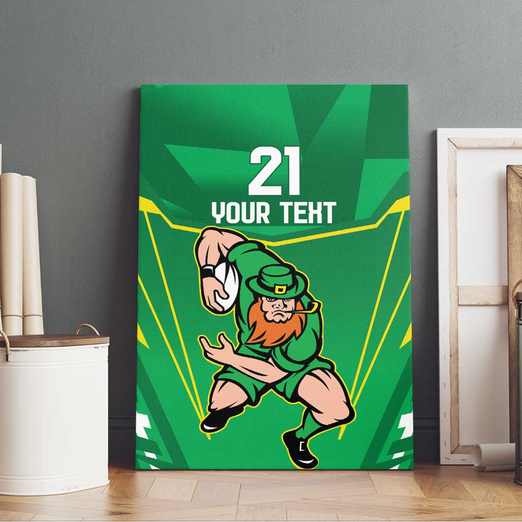 Ireland Rugby Custom Canvas Wall Art Irish Warrior Mascot Go Shamrock