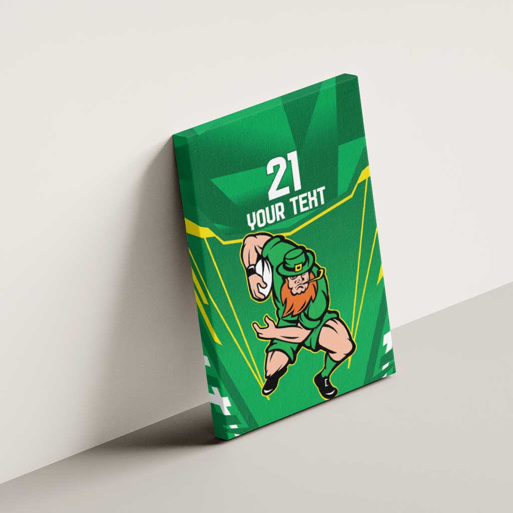 Ireland Rugby Custom Canvas Wall Art Irish Warrior Mascot Go Shamrock