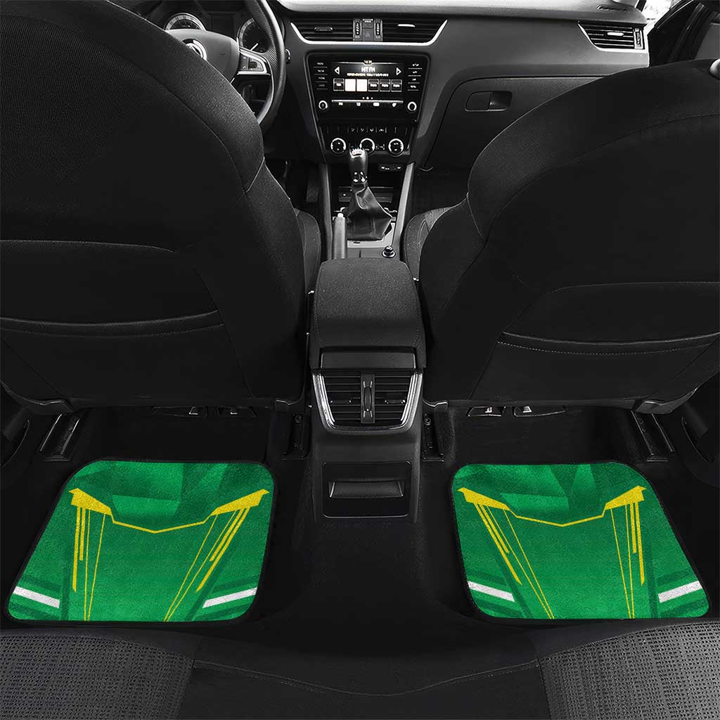 Ireland Rugby Custom Car Mats Irish Warrior Mascot Go Shamrock