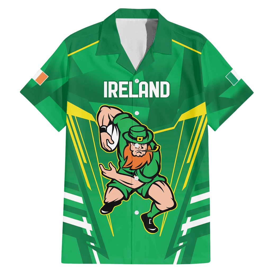 Ireland Rugby Custom Family Matching Mermaid Dress and Hawaiian Shirt Irish Warrior Mascot Go Shamrock