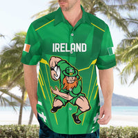 Ireland Rugby Custom Hawaiian Shirt Irish Warrior Mascot Go Shamrock