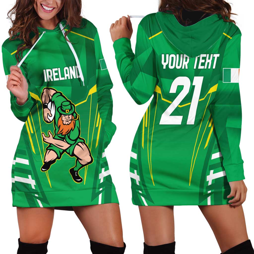 Ireland Rugby Custom Hoodie Dress Irish Warrior Mascot Go Shamrock