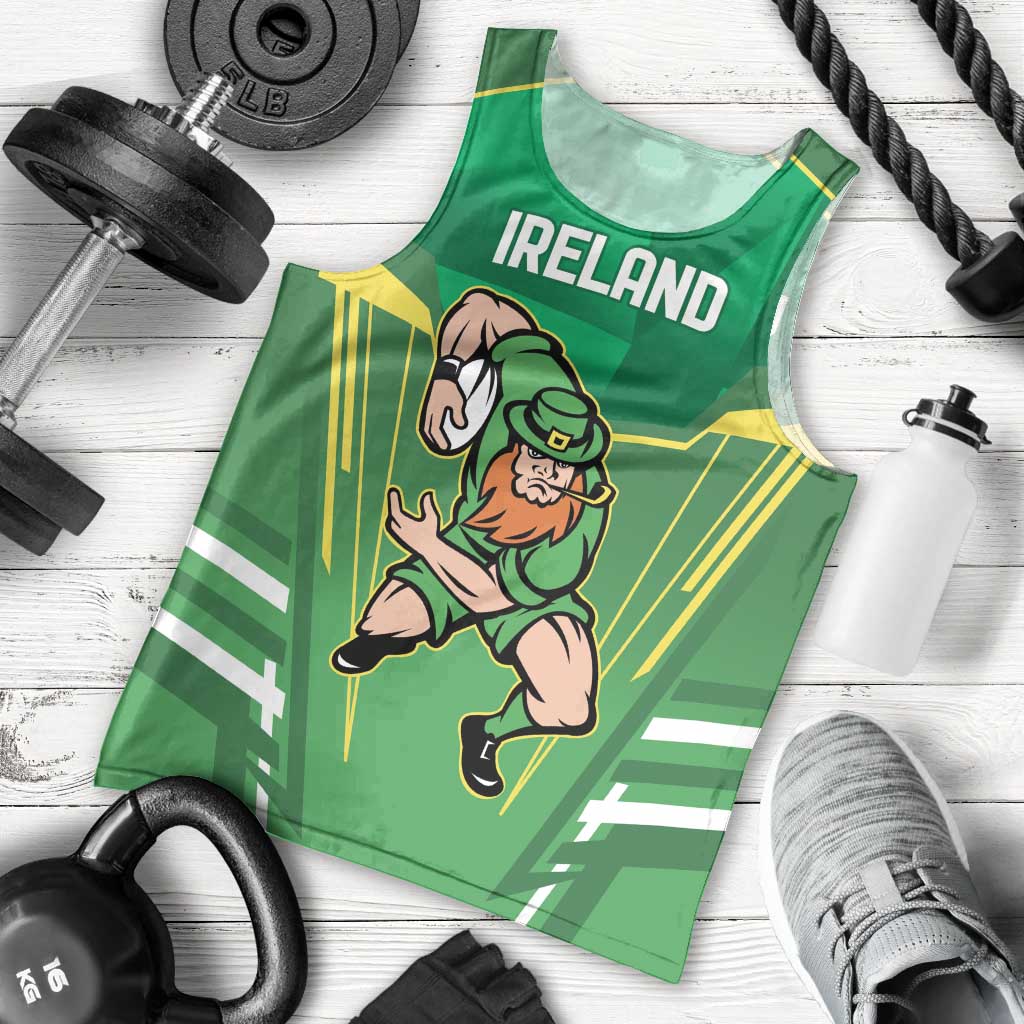 Ireland Rugby Custom Men Tank Top Irish Warrior Mascot Go Shamrock