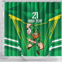 Ireland Rugby Custom Shower Curtain Irish Warrior Mascot Go Shamrock