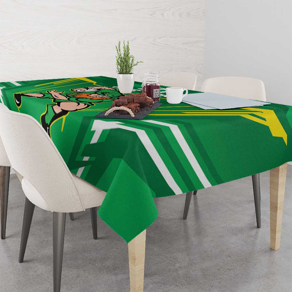 Ireland Rugby Custom Tablecloth Irish Warrior Mascot Go Shamrock