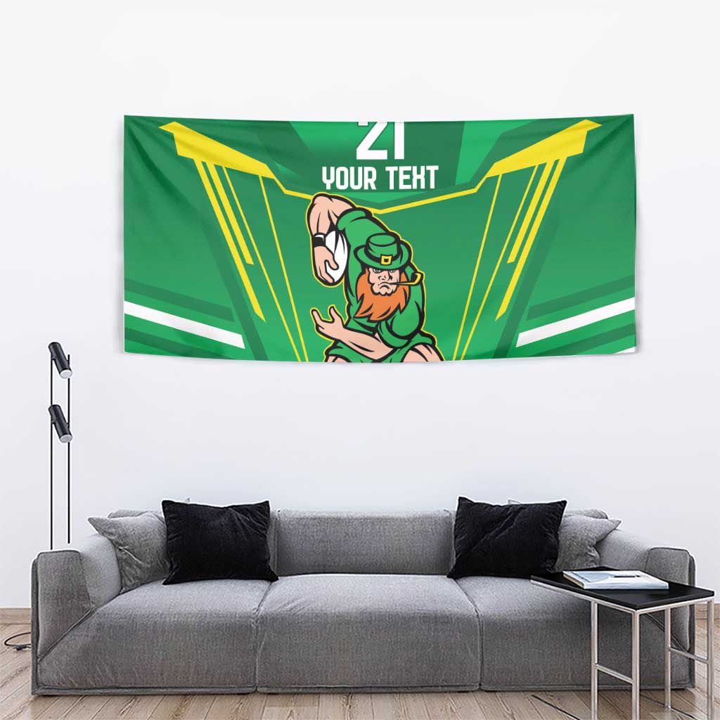 Ireland Rugby Custom Tapestry Irish Warrior Mascot Go Shamrock