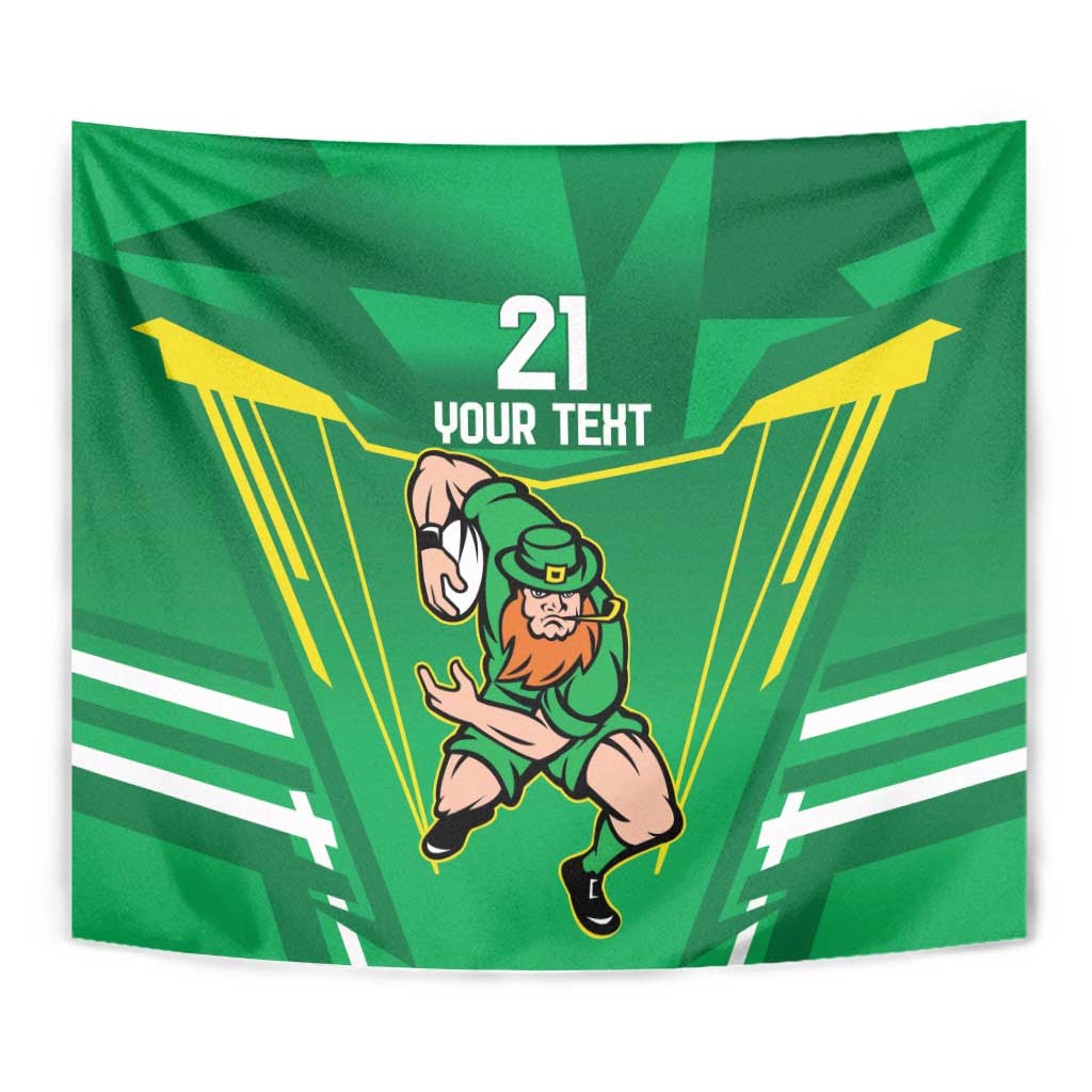 Ireland Rugby Custom Tapestry Irish Warrior Mascot Go Shamrock