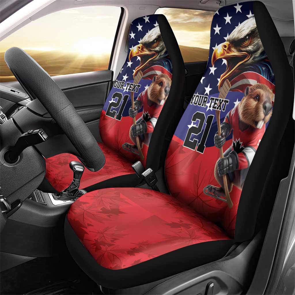 USA Canada Ice Hockey Custom Car Seat Cover Go Champion 4 Nations