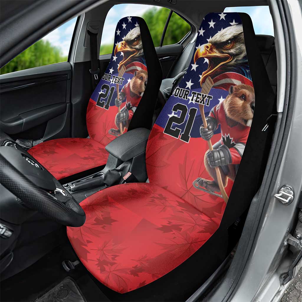 USA Canada Ice Hockey Custom Car Seat Cover Go Champion 4 Nations