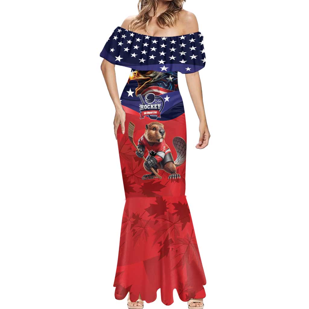 USA Canada Ice Hockey Custom Mermaid Dress Go Champion 4 Nations