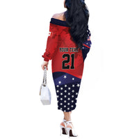 USA Canada Ice Hockey Custom Off The Shoulder Long Sleeve Dress Go Champion 4 Nations
