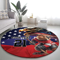 USA Canada Ice Hockey Custom Round Carpet Go Champion 4 Nations