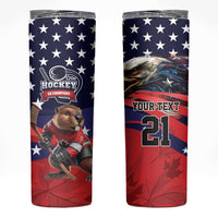 USA Canada Ice Hockey Custom Skinny Tumbler Go Champion Confrontation des 4 nations