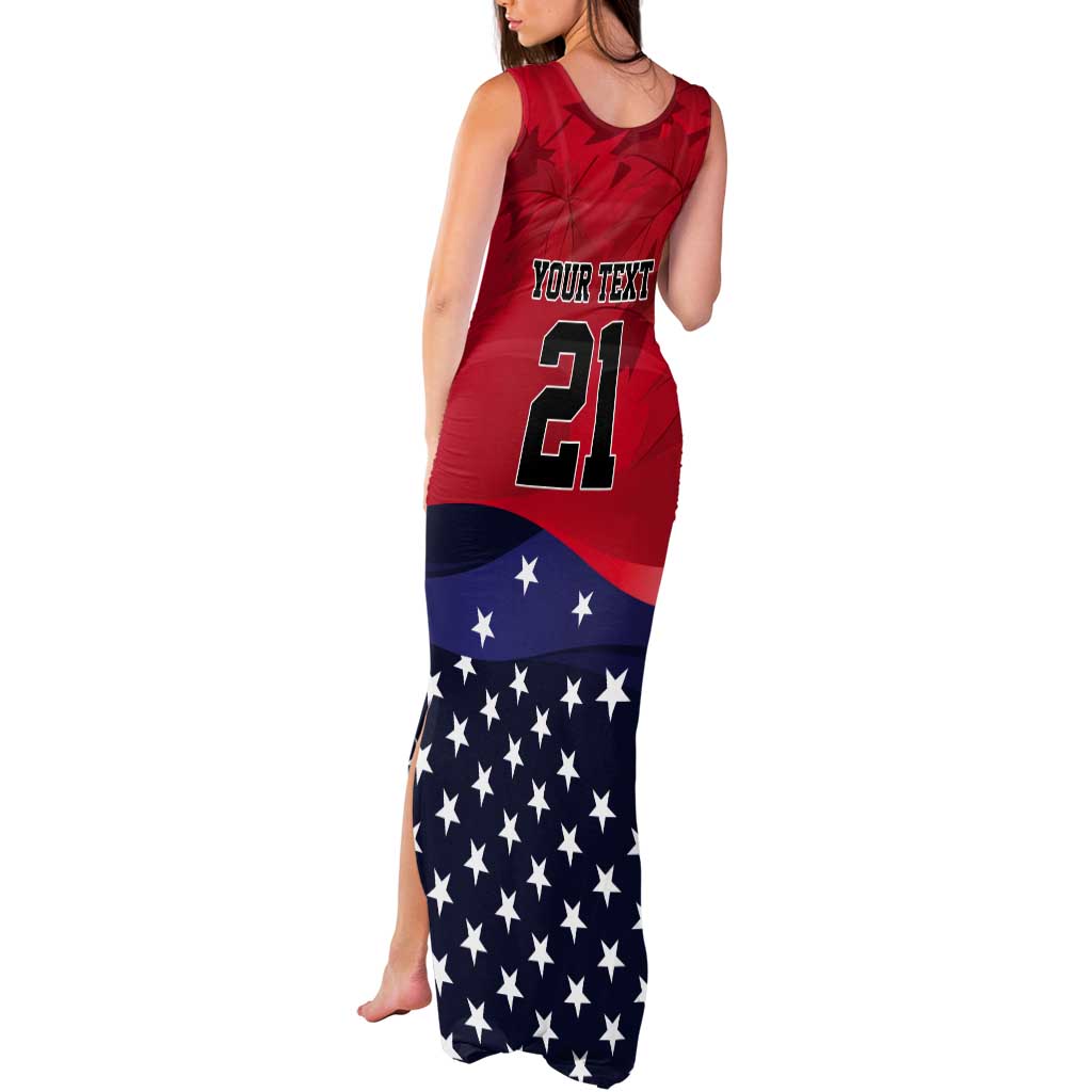 USA Canada Ice Hockey Custom Tank Maxi Dress Go Champion 4 Nations
