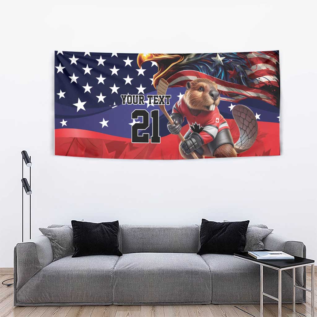USA Canada Ice Hockey Custom Tapestry Go Champion 4 Nations