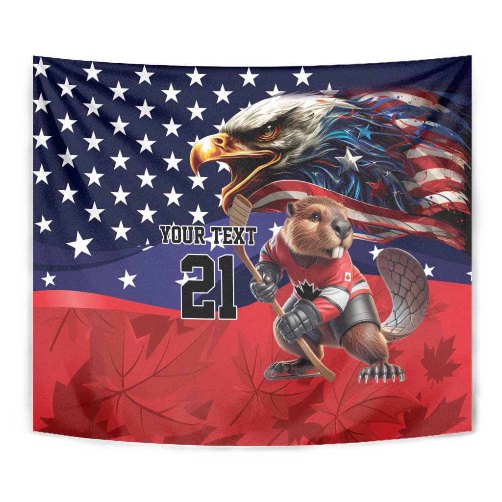 USA Canada Ice Hockey Custom Tapestry Go Champion 4 Nations