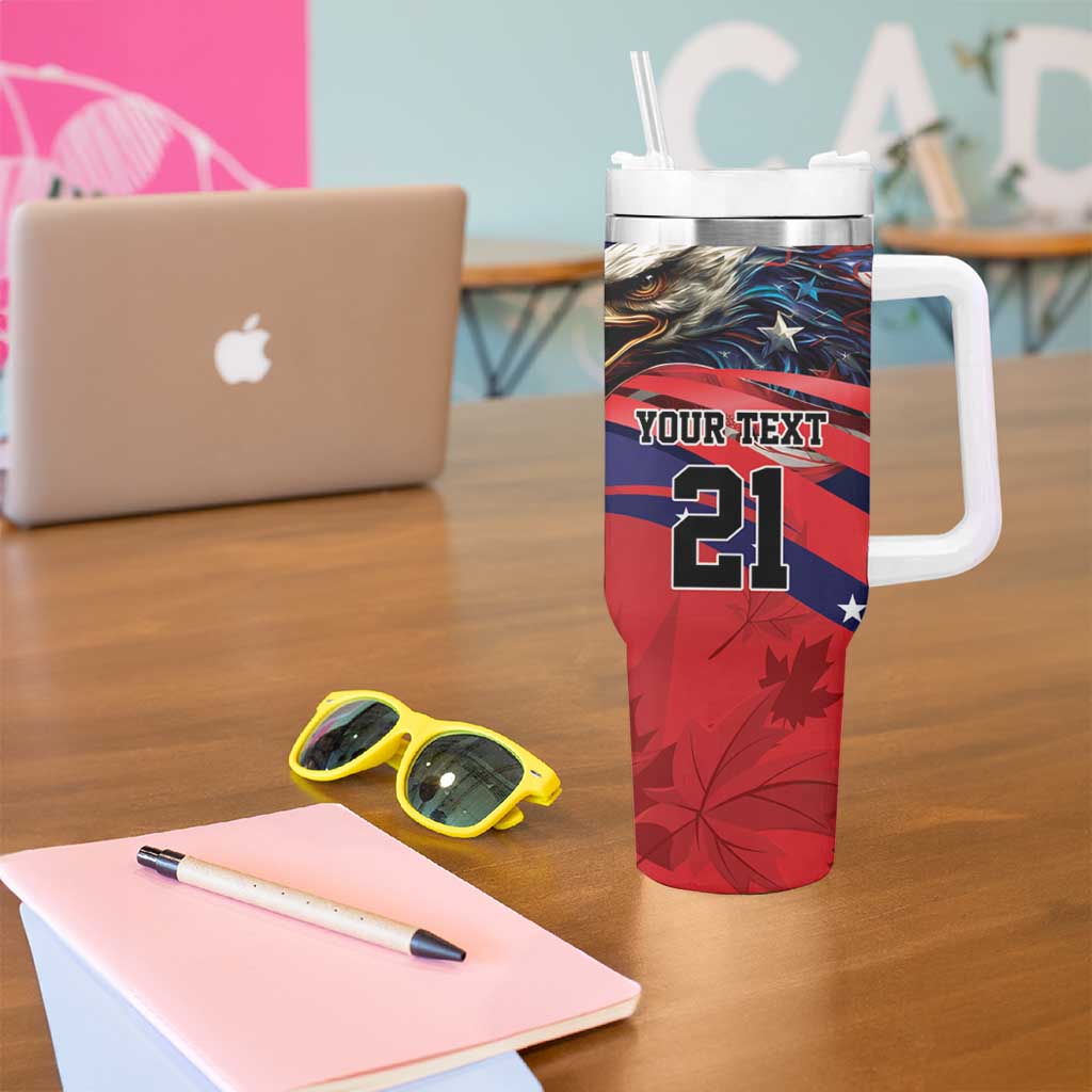 USA Canada Ice Hockey Custom Tumbler With Handle Go Champion Confrontation des 4 nations