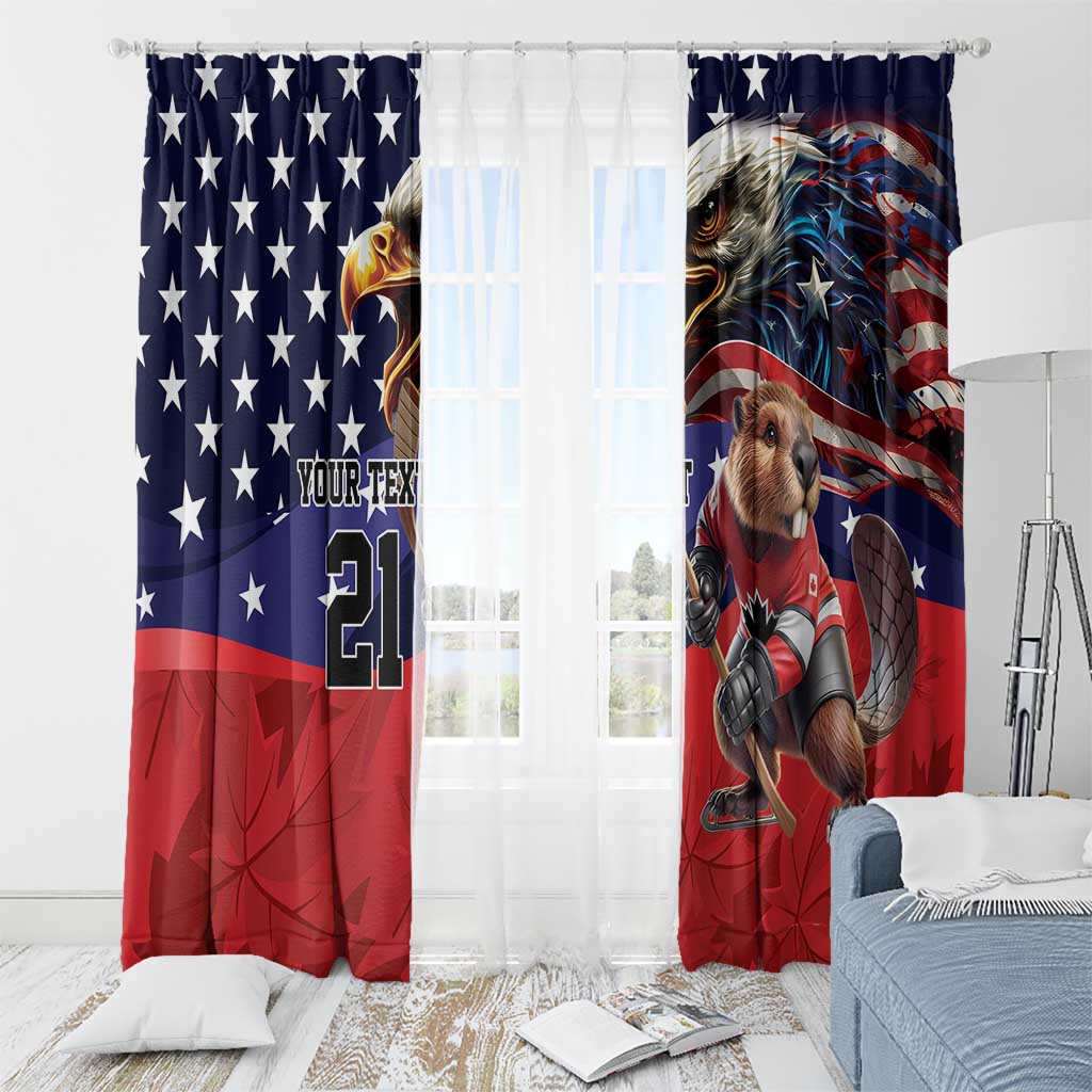 USA Canada Ice Hockey Custom Window Curtain Go Champion 4 Nations