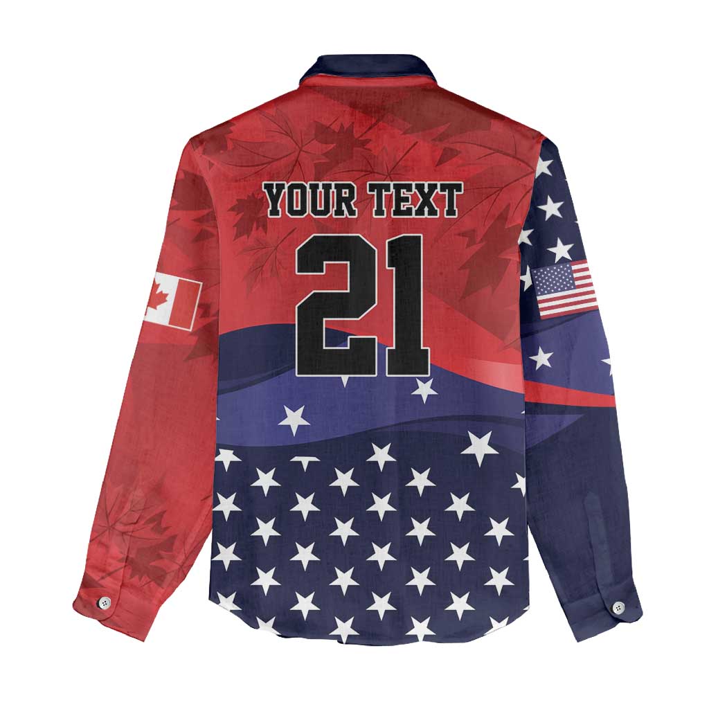 USA Canada Ice Hockey Custom Women Casual Shirt Go Champion 4 Nations