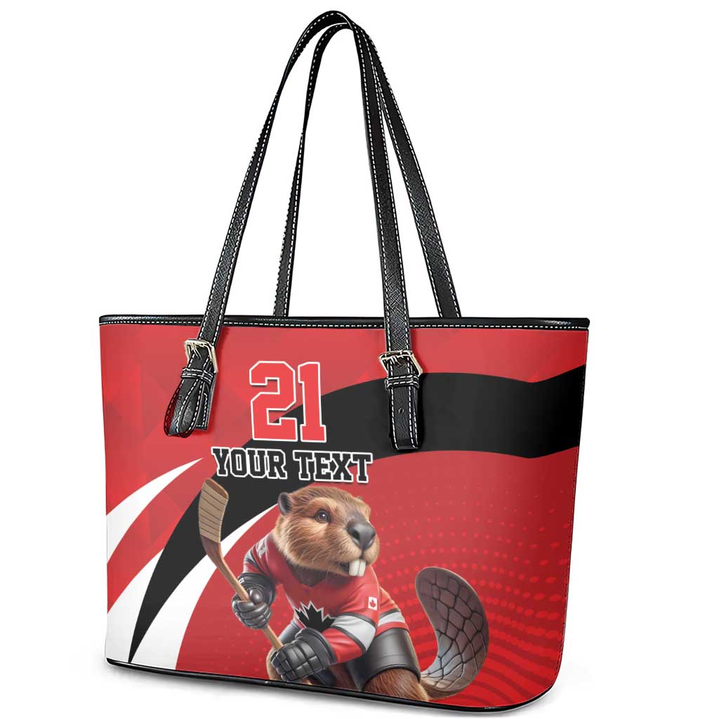 Canada Hockey Custom Leather Tote Bag Go Champion 4 Nations