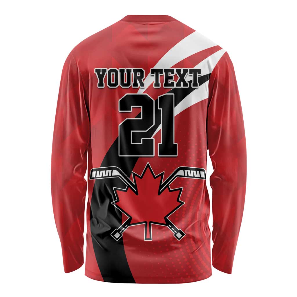Canada Hockey Custom Long Sleeve Shirt Go Champion 4 Nations