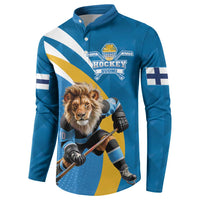 Finland Leijonat Hockey Custom Button Sweatshirt Suomen Jaakiekkoliitto 4 Nations