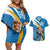 Finland Leijonat Hockey Custom Couples Matching Off Shoulder Short Dress and Hawaiian Shirt Suomen Jaakiekkoliitto 4 Nations
