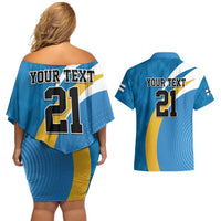 Finland Leijonat Hockey Custom Couples Matching Off Shoulder Short Dress and Hawaiian Shirt Suomen Jaakiekkoliitto 4 Nations