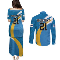 Finland Leijonat Hockey Custom Couples Matching Puletasi and Long Sleeve Button Shirt Suomen Jaakiekkoliitto 4 Nations