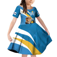 Finland Leijonat Hockey Custom Family Matching Off Shoulder Short Dress and Hawaiian Shirt Suomen Jaakiekkoliitto 4 Nations