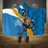 Finland Leijonat Hockey Custom Hooded Blanket Suomen Jaakiekkoliitto 4 Nations