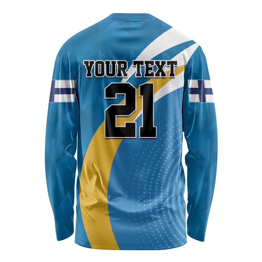Finland Leijonat Hockey Custom Long Sleeve Shirt Suomen Jaakiekkoliitto 4 Nations
