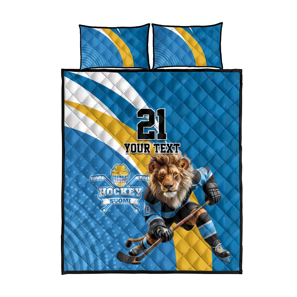Finland Leijonat Hockey Custom Quilt Bed Set Suomen Jaakiekkoliitto 4 Nations