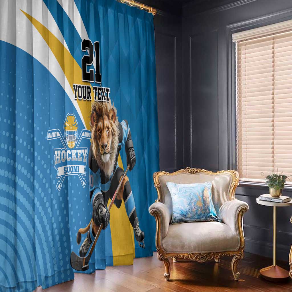 Finland Leijonat Hockey Custom Window Curtain Suomen Jaakiekkoliitto 4 Nations