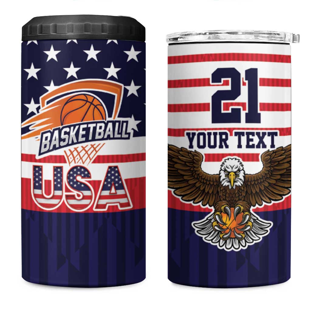 United States Basketball Custom 4 in 1 Can Cooler Tumbler Team USA One For All