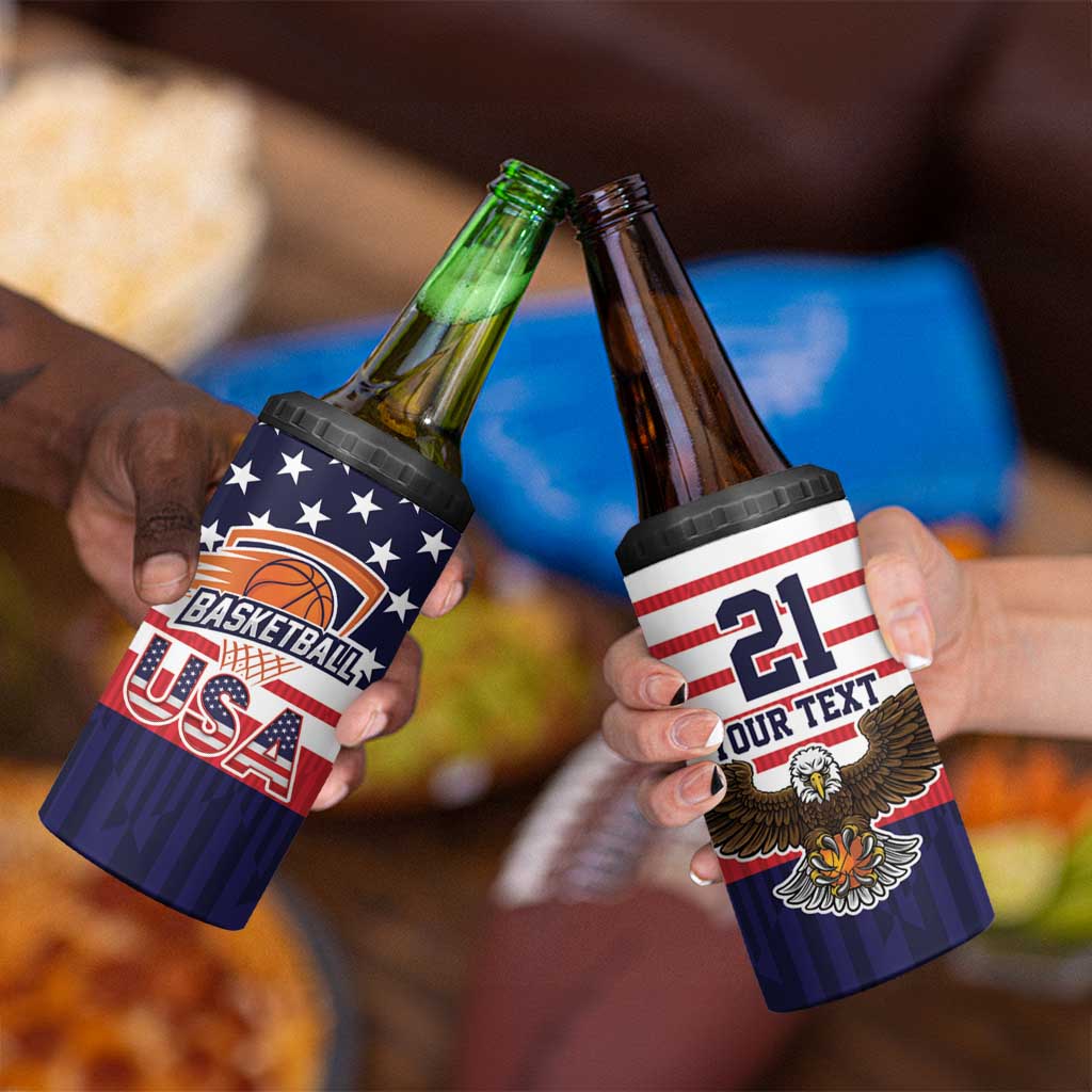 United States Basketball Custom 4 in 1 Can Cooler Tumbler Team USA One For All