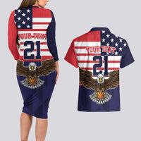 United States Basketball Custom Couples Matching Long Sleeve Bodycon Dress and Hawaiian Shirt Team USA One For All