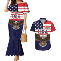 United States Basketball Custom Couples Matching Mermaid Dress and Hawaiian Shirt Team USA One For All