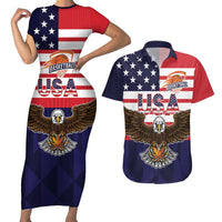 United States Basketball Custom Couples Matching Short Sleeve Bodycon Dress and Hawaiian Shirt Team USA One For All