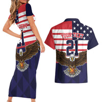 United States Basketball Custom Couples Matching Short Sleeve Bodycon Dress and Hawaiian Shirt Team USA One For All