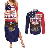 United States Basketball Custom Couples Matching Summer Maxi Dress and Long Sleeve Button Shirt Team USA One For All