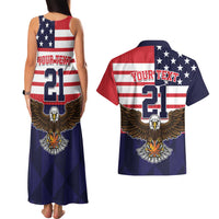 United States Basketball Custom Couples Matching Tank Maxi Dress and Hawaiian Shirt Team USA One For All
