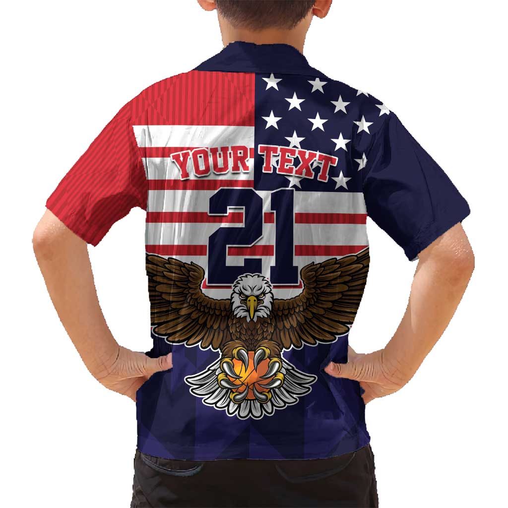 United States Basketball Custom Family Matching Long Sleeve Bodycon Dress and Hawaiian Shirt Team USA One For All