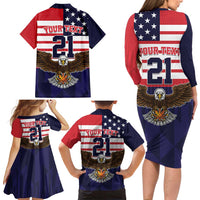 United States Basketball Custom Family Matching Long Sleeve Bodycon Dress and Hawaiian Shirt Team USA One For All
