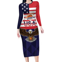 United States Basketball Custom Family Matching Long Sleeve Bodycon Dress and Hawaiian Shirt Team USA One For All